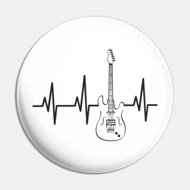 Electric Guitar Heartbeat Line String Player Pin by Anticorporati