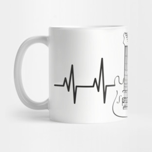 Electric Guitar Heartbeat Line String Player Mug