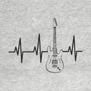 Electric Guitar Heartbeat Line String Player T-Shirt