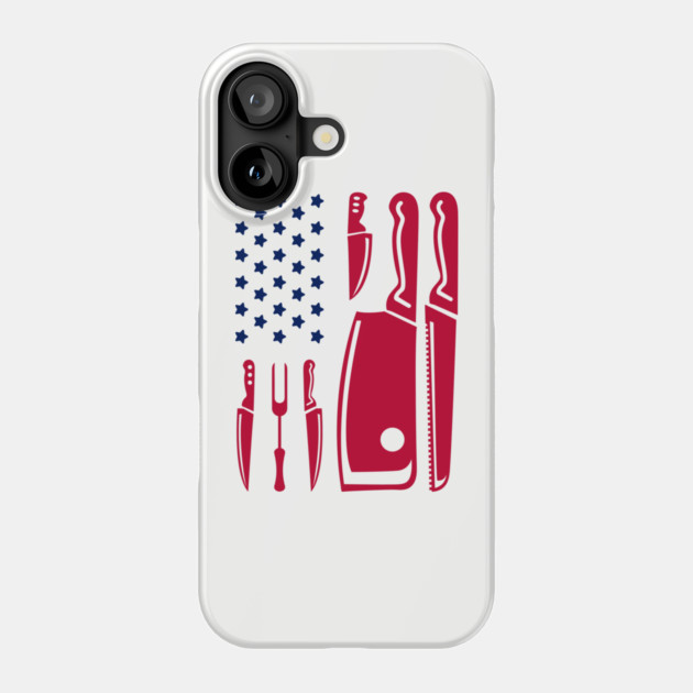 Grill Flag Knives USA Patriotic BBQ Steak Squad Phone Case by Anticorporati