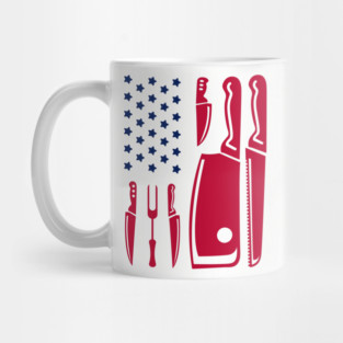 Grill Flag Knives USA Patriotic BBQ Steak Squad Mug