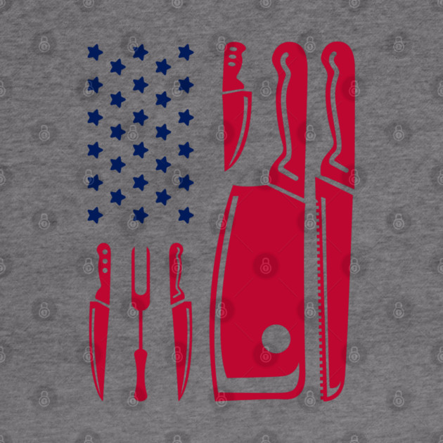 Grill Flag Knives USA Patriotic BBQ Steak Squad by Anticorporati