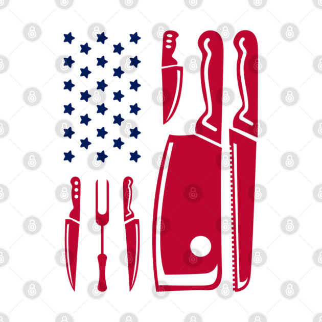 Grill Flag Knives USA Patriotic BBQ Steak Squad by Anticorporati