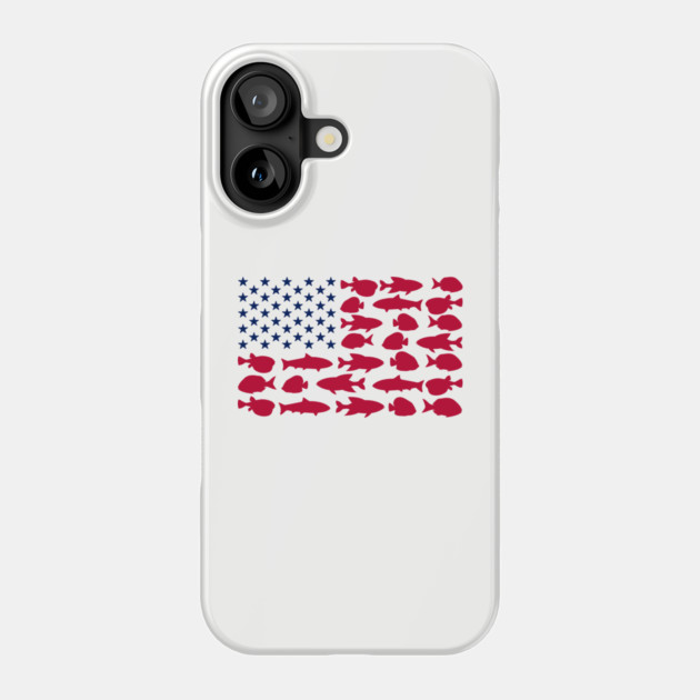 American Flag Made of Fish Angler Life Phone Case by Anticorporati