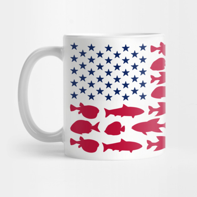 American Flag Made of Fish Angler Life by Anticorporati