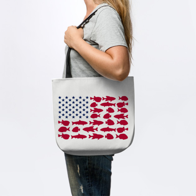 American Flag Made of Fish Angler Life by Anticorporati