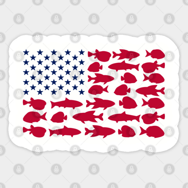 American Flag Made of Fish Angler Life Sticker by Anticorporati