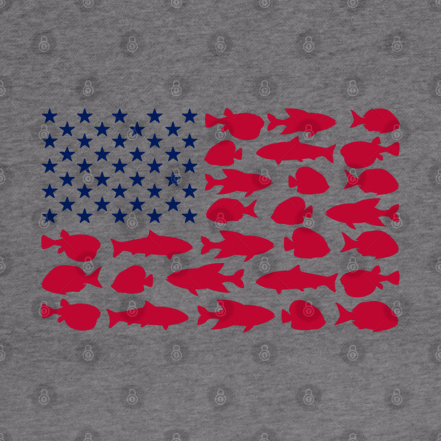 American Flag Made of Fish Angler Life by Anticorporati