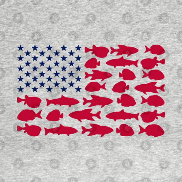 American Flag Made of Fish Angler Life by Anticorporati