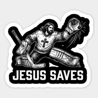 Jesus Saves Hockey Goalie Sticker
