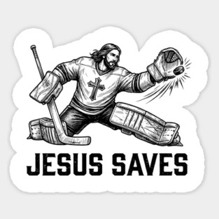 Jesus Saves Hockey Goalie Sticker