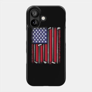 Funny Golf American Flag Golf Player Vintage Golfer Phone Case