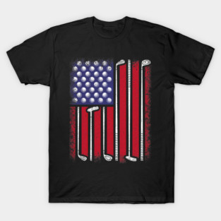 Funny Golf American Flag Golf Player Vintage Golfer T-Shirt