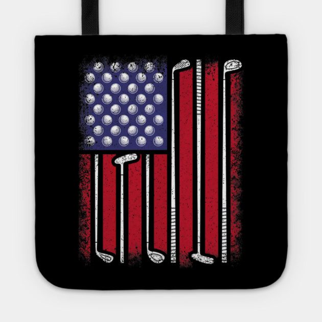 Funny Golf American Flag Golf Player Vintage Golfer Tote by yangho