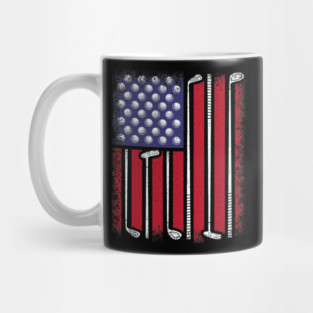 Funny Golf American Flag Golf Player Vintage Golfer Mug