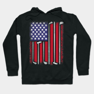 Funny Golf American Flag Golf Player Vintage Golfer Hoodie