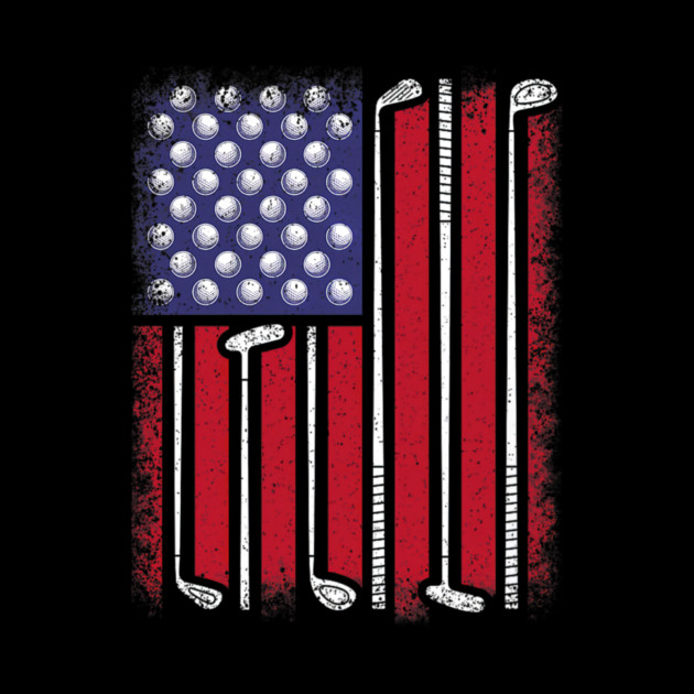 Funny Golf American Flag Golf Player Vintage Golfer by yangho