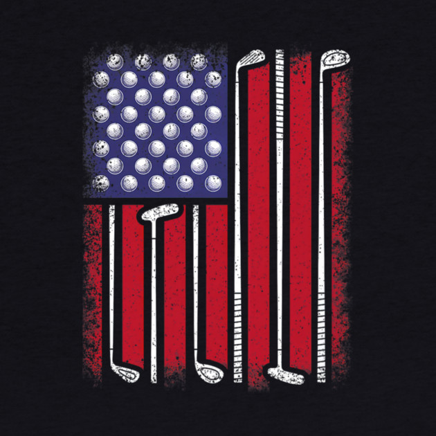 Funny Golf American Flag Golf Player Vintage Golfer by yangho