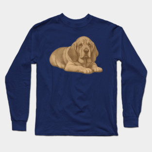 Bloodhound Dog – Vintage Style Hound Art Long Sleeve T-Shirt
