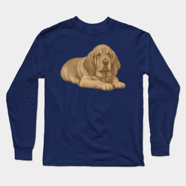Bloodhound Dog – Vintage Style Hound Art Long Sleeve T-Shirt by DonWillisJrArt