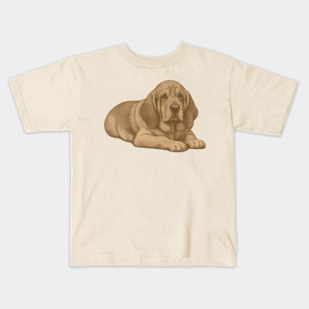 Bloodhound Dog – Vintage Style Hound Art Kids T-Shirt by DonWillisJrArt