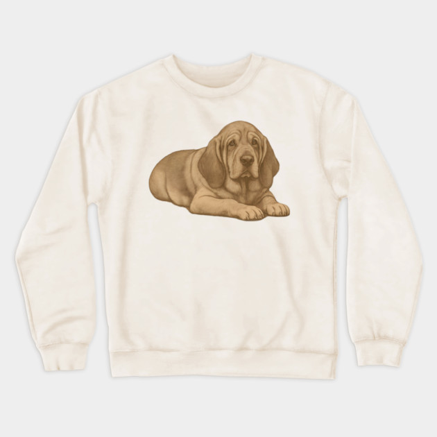 Bloodhound Dog – Vintage Style Hound Art Crewneck Sweatshirt by DonWillisJrArt