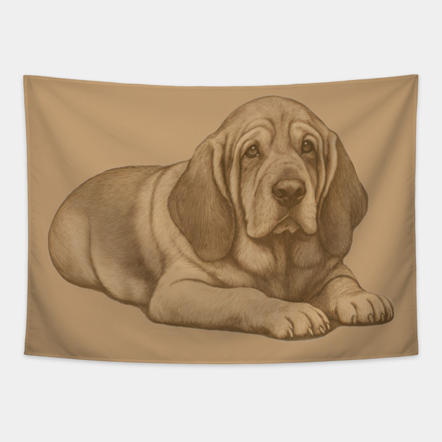 Bloodhound Dog – Vintage Style Hound Art Tapestry by DonWillisJrArt