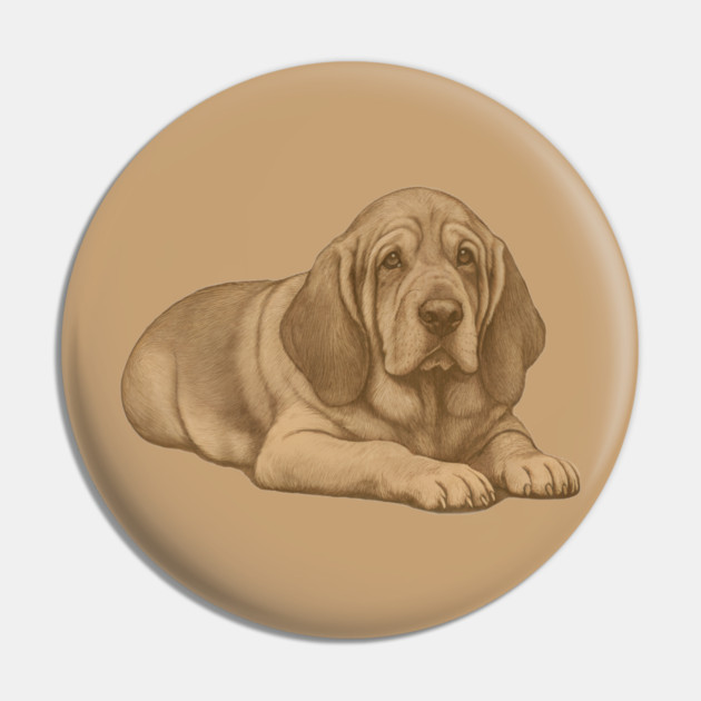 Bloodhound Dog – Vintage Style Hound Art Pin by DonWillisJrArt