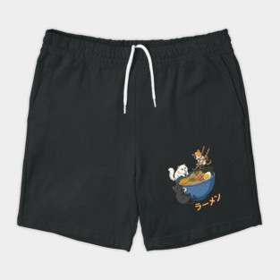 Kawaii Ramen Cats - Cute Kittens Eating Noodles Shorts