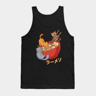 Kawaii Ramen Cats - Cute Kittens Eating Noodles Tank Top