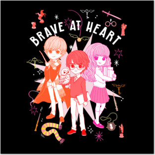 Cute Hogwarts Heroes Harry Ron Hermione Posters and Art