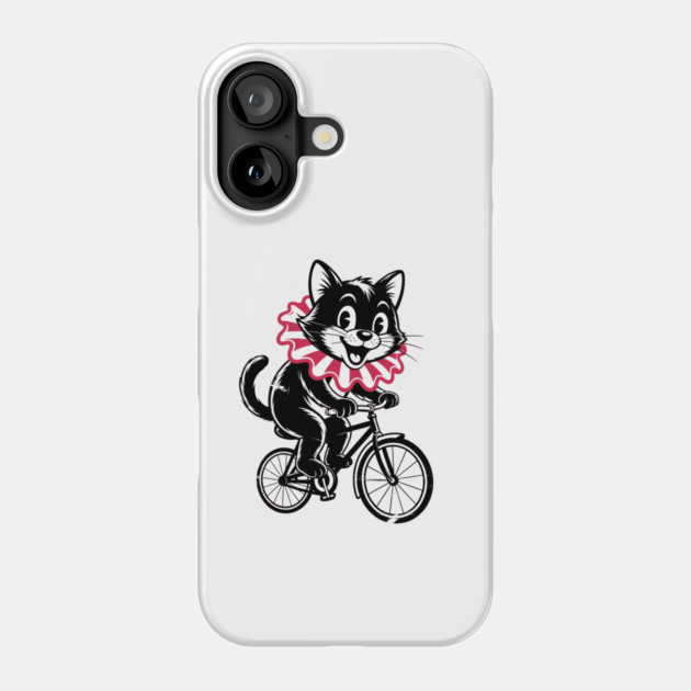 Cat Riding bicycle Phone Case by CreativeSage