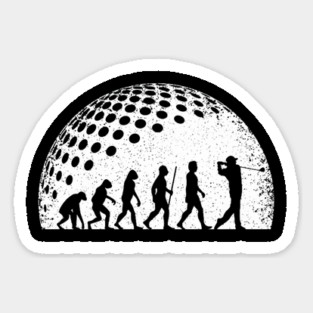 Funny Golf Evolution Golf Player Vintage Sticker