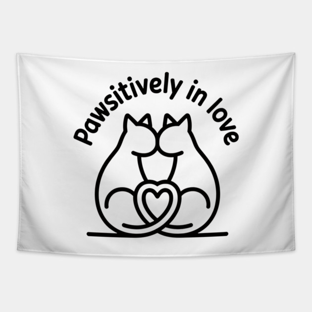 Pawsitively In Love Tapestry by CreativeSage