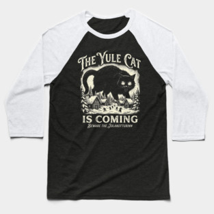 Yule Cat Icelandic Folklore Jolakotturinn Winter Monster Creature Baseball T-Shirt