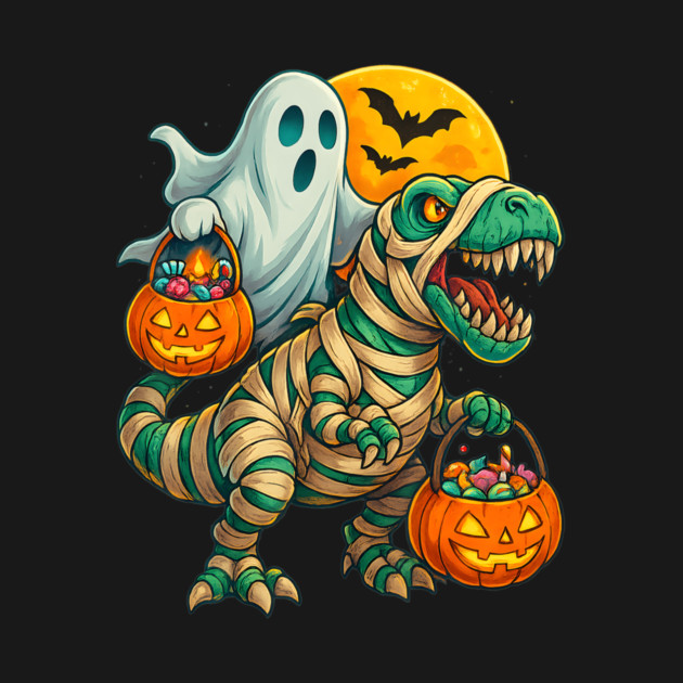 Ghost Riding Mummy Dinosaur T Rex Halloween Pumpkin - Ghost Riding - T ...