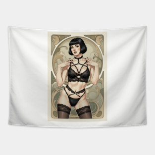 Art Nouveau Pin Up #1 Tapestry