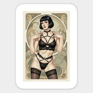 Art Nouveau Pin Up #1 Sticker