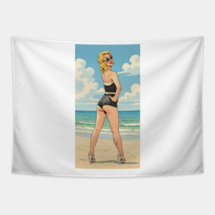 Polka dot girl Tapestry