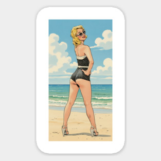 Polka dot girl Sticker