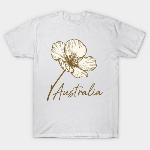 Australia Day 2026 Golden Wattle Floral T-Shirt by Pixel Threads 