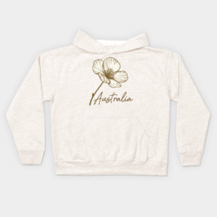 Australia Day 2026 Golden Wattle Floral Kids Hoodie