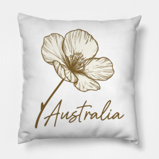 Australia Day 2026 Golden Wattle Floral Pillow