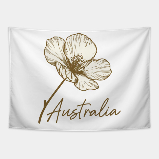 Australia Day 2026 Golden Wattle Floral Tapestry by Pixel Threads 