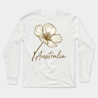 Australia Day 2026 Golden Wattle Floral Long Sleeve T-Shirt