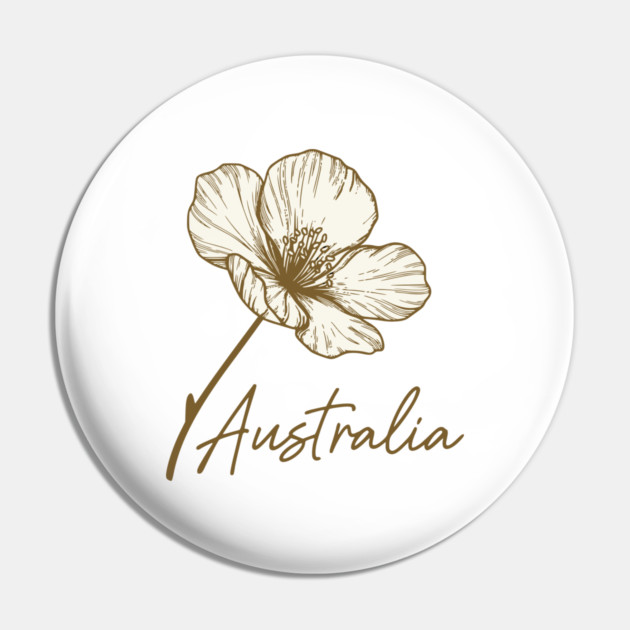 Australia Day 2026 Golden Wattle Floral Pin by Pixel Threads 