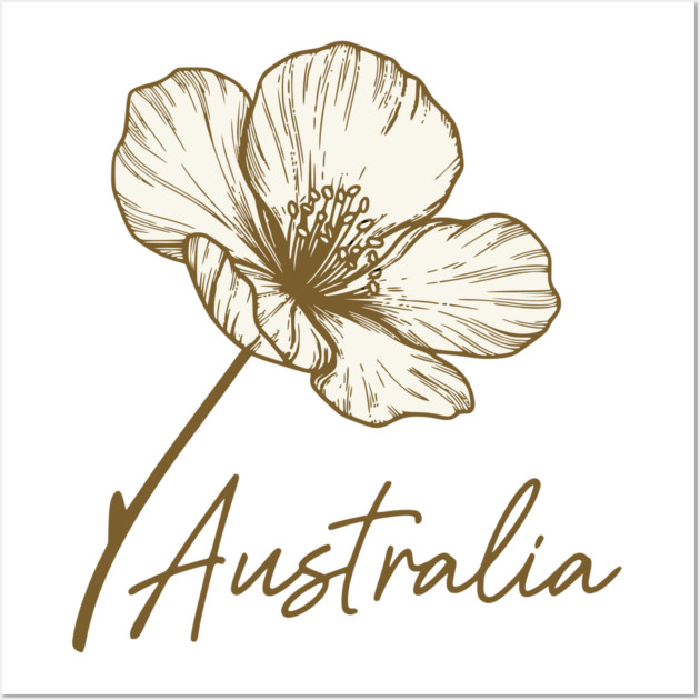 Australia Day 2026 Golden Wattle Floral Wall Art by Pixel Threads 