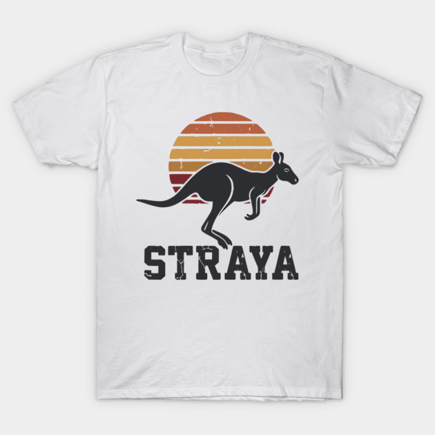 Straya Vintage Kangaroo Sunset, Retro Aussie Pride T-Shirt by Pixel Threads 