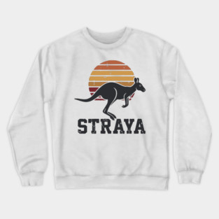 Straya Vintage Kangaroo Sunset, Retro Aussie Pride Crewneck Sweatshirt