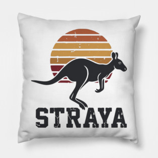 Straya Vintage Kangaroo Sunset, Retro Aussie Pride Pillow